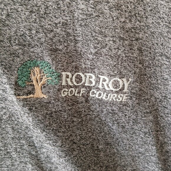 AM Player Mens Golf Casual Polo Shirt Gray Size Large Rob Roy Golf Course (IL) - Picture 3 of 7